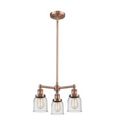 Innovations Lighting 207-G54 Small Bell 19" Three Light Single Tier Seedy Glass Chandelier with LED or Incandescent Bulb Option