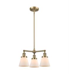 Innovations Lighting 207-G61 Small Cone 19" Three Light Single Tier Matte White Cased Glass Chandelier with LED or Incandescent Bulb Option