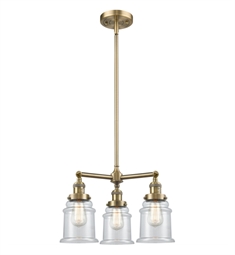 Innovations Lighting 207-G182 Canton 18" Three Light Single Tier Clear Glass Chandelier with LED or Incandescent Bulb Option