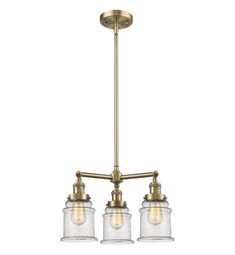 Innovations Lighting 207-G184 Canton 18" Three Light Single Tier Seedy Glass Chandelier with LED or Incandescent Bulb Option