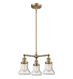 Innovations Lighting 207-G194 Bellmont 18" Three Light Single Tier Seedy Glass Chandelier with LED or Incandescent Bulb Option