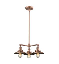 Innovations Lighting 207-AC-M3 Railroad 19" Three Light Single Tier Chandelier in Antique Chrome with LED or Incandescent Bulb Option