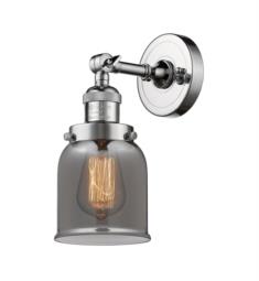 Innovations Lighting 203-G53 Small Bell 5" One Light Up/Down Smoked Glass Wall Sconce with LED or Incandescent Bulb Option