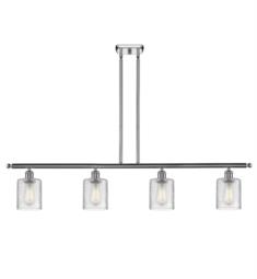 Innovations Lighting 516-4I-G112 Cobbleskill 42" Four Light Clear Drum Glass Island Light with LED or Incandescent Bulb Option