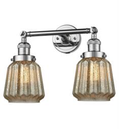Innovations Lighting 208-G146 Chatham 16" Two Light Wall/Ceiling Mount Mercury Fluted Glass Vanity Light with LED or Incandescent Bulb Option