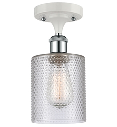Innovations Lighting 516-1C-G112 Cobbleskill 5" One Light Clear Glass Semi-Flush Mount with LED or Incandescent Bulb Option