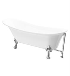A & E Bath BT-830 Dorya 69 1/4" Acrylic Freestanding Oval Soaker Clawfoot Bathtub in White