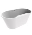 A & E Bath BT-1078 Retro 55 7/8" Acrylic Freestanding Oval Soaker Bathtub in White
