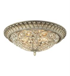 Elk Lighting 11694-4 Andalusia 4 Light 17" Incandescent Clear Crystal Glass Flushmount Ceiling in Aged Silver