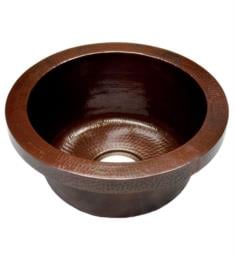 Native Trails CPS16 Mojito 16" Single Bowl Drop-In Round Hand Hammered Copper Bar and Prep Sink