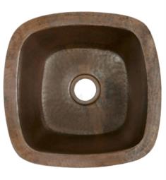 Native Trails CPS47 Rincon 13" Single Bowl Undermount Square Hand Hammered Copper Bar and Prep Sink
