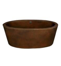 Native Trails CPS802 Aspen 64" Hand Hammered Copper Freestanding Oval Soaker Bathtub with Center Drain