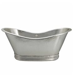 Native Trails CPS90 Aurora 72" Hand Hammered Copper Freestanding Oval Soaker Bathtub with Center Drain in Antique Copper