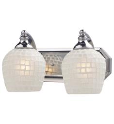 Elk Lighting 570-2-WHT Bath and Spa 2 Light 14" Incandescent Wall Mount Vanity Light with White Glass Shade