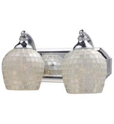 Elk Lighting 570-2-SLV Bath and Spa 2 Light 14" Incandescent Wall Mount Vanity Light with Silver Glass Shade