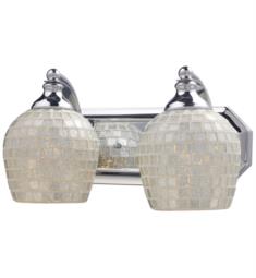 Elk Lighting 570-2-SLV-LED Bath and Spa 2 Light 14" LED Wall Mount Vanity Light with Silver Glass Shade