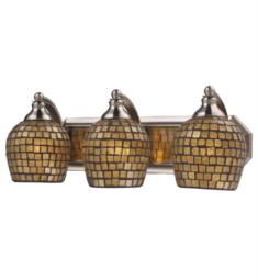 Elk Lighting 570-3-GLD Bath and Spa 3 Light 20" Incandescent Wall Mount Vanity Light with Gold Leaf Glass Shade