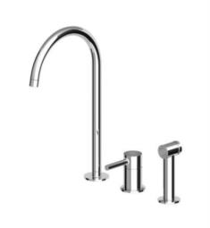 Zucchetti ZP6278 Pan 15 5/8" Three Hole Deck Mounted Swivel Spout Kitchen Faucet with Side Spray