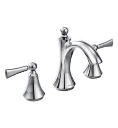 Moen T4520 Wynford 6 1/2" Double Lever Handle Widespread Bathroom Sink Faucet with Metal Pop-Up Drain Assembly
