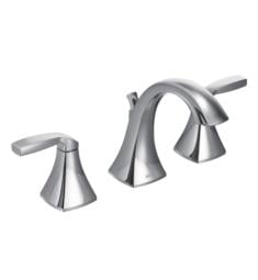Moen T6905 Voss 5 7/8" Three Hole Widespread High Arc Bathroom Sink Faucet with Metal Pop-Up Drain Assembly