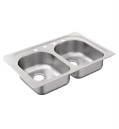 Moen G202594BQ 2000 Series 33" Double Bowl Drop-In Stainless Steel Kitchen Sink