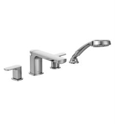 Moen T936 Rizon 6 5/8" Two Handle Low Arc Widespread/Deck Mounted Roman Tub Faucet with Handshower in Chrome