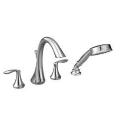 Moen T944 Eva 9 1/2" Two Handle High Arc Widespread/Deck Mounted Roman Tub Faucet with Handshower