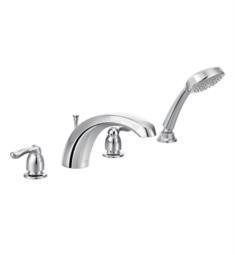 Moen T991 Chateau 7" Double Handle Low Arc Widespread/Deck Mounted Roman Tub Faucet with Handshower in Chrome