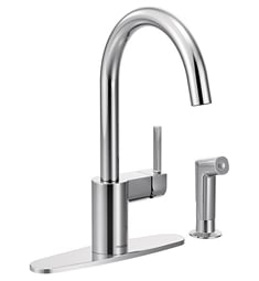 Moen 7165 Align 15 3/8" Single Handle Deck Mounted High Arc Kitchen Faucet with Side Spray