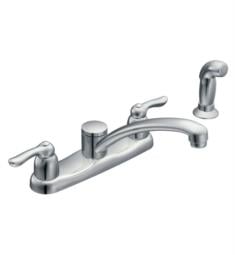 Moen 7907 Chateau 6 3/4" Double Handle Deck Mounted Kitchen Faucet in Chrome with Side Spray