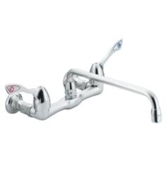 Moen 8119 M-Dura 4 1/2" Double Handle Wall Mount Commercial Kitchen Faucet in Chrome