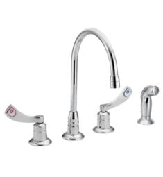 Moen 8244 M-Dura 13 1/4" Double Handle Deck Mounted Commercial Kitchen Faucet in Chrome with Side Spray