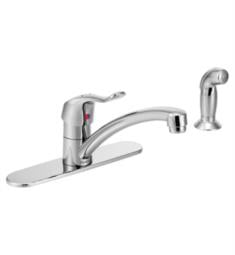 Moen 8707 M-Dura 6" Single Handle Deck Mounted Commercial Kitchen Faucet in Chrome with Side Spray