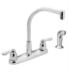 Moen 8792 M-Bition 13" Double Handle Deck Mounted Commercial Kitchen Faucet in Chrome with Side Spray