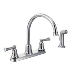 Moen CA41613 Capstone 11" Double Handle Deck Mounted High Arc Kitchen Faucet with Side Spray in Chrome