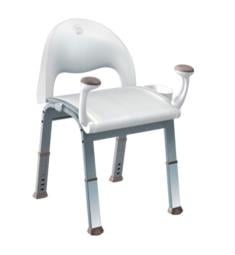Moen DN7100 Home Care 33" Freestanding Metal/Polypropylene Shower Chair with Adjustable Glacier Seat and Arm Rest