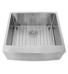 Nantucket APRON2420-SR-16 Pro Series 24" Single Bowl Farmhouse/Apron Front Stainless Steel Kitchen Sink in Brushed Satin