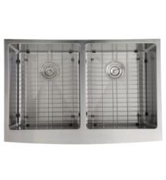 Nantucket APRON332210-DBL-SR Pro Series 33" Double Bowl Farmhouse/Apron Front Stainless Steel Kitchen Sink in Brushed Satin