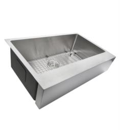 Nantucket EZAPRON33 Pro Series 32 1/2" Single Bowl Farmhouse/Apron Front Stainless Steel Kitchen Sink in Brushed Satin