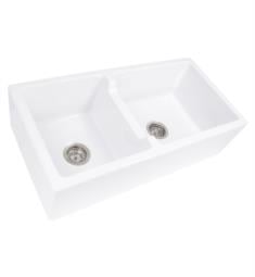 Nantucket HYANNIS-36-DBL Cape 35 1/2" Double Bowl Farmhouse/Apron Front Fireclay Kitchen Sink in White