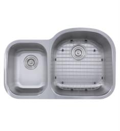 Nantucket NS7030-R-16 Sconset 32 1/2" Double Bowl Undermount Stainless Steel Kitchen Sink in Brushed Satin