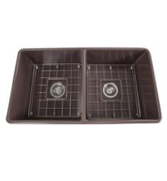 Nantucket T-FCFS33CB-DBL Cape 33 1/4" Double Bowl Farmhouse/Apron Front Fireclay Kitchen Sink in Coffee Brown
