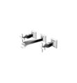 Zucchetti ZB1699.190E Bellagio 2 1/4" Three Hole Widespread Wall Mount Bathroom Sink Faucet with Aerator