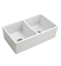 Empire Industries OP33D Opera 33 1/2" Double Bowl Farmhouse Fireclay Kitchen Sink in Glossy White