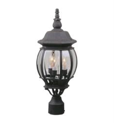 Craftmade Z335-TB French Style 3 Light 8" Incandescent Clear Beveled Glass Shade Outdoor Post Light in Textured Matte Black