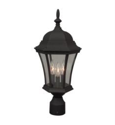 Craftmade Z345-TB Curved Glass 3 Light 9 1/2" Incandescent Clear Glass Shade Outdoor Post Light in Textured Matte Black