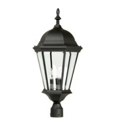 Craftmade Z555-TB Straight Glass 3 Light 12 3/4" Incandescent Clear Beveled Shade Outdoor Post Light in Textured Matte Black