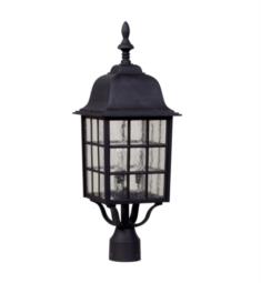 Craftmade Z575-TB Grid Cage 3 Light 8 1/2" Incandescent Clear Seeded Glass Shade Outdoor Post Light in Textured Matte Black