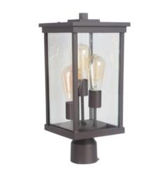 Craftmade Z9725-OBO Riviera III 3 Light 8" Incandescent Clear Beveled Glass Shade Outdoor Post Light in Oiled Bronze