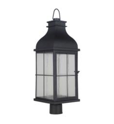Craftmade ZA1825-MN-LED Vincent 1 Light 9" LED Clear Seeded Glass Shade Outdoor Post Light in Midnight Finish